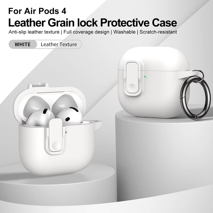 Luxus Lederhülle mit Schloss-Schnalle Design für Apple AirPods 4 und AirPods Pro 2 Generation - Bild 5