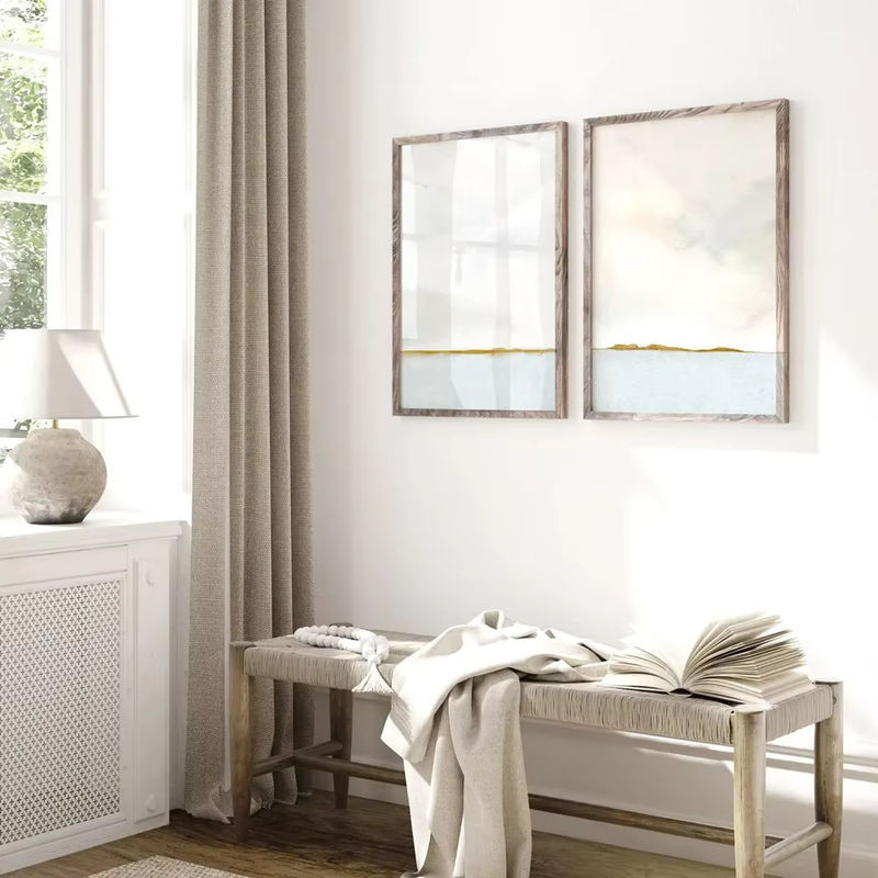 Potdemiel Abstraktes Meereslandschaft Wandbild in Blau, Minimalistisches Aquarell-Poster auf Leinwand für deine Heimdekoration - Bild 1