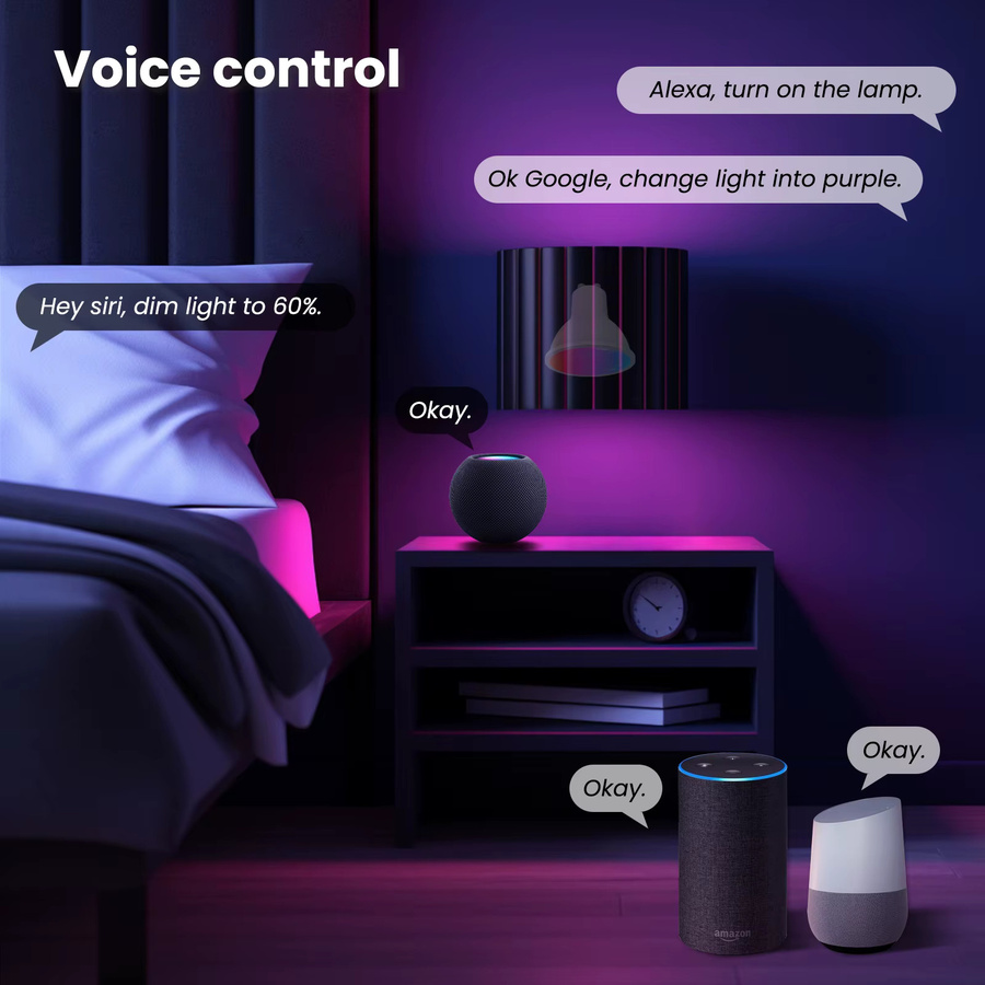 MOES Tuya Matter WiFi Smart LED Glühbirne GU10 RGBW Dimmbar mit Alexa und Google Home Unterstützung - Bild 5
