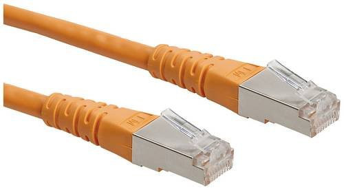 Roline RJ45 Patchkabel CAT 6 S/FTP Ethernet LAN Orange, Länge: 0,30 m - Bild 1