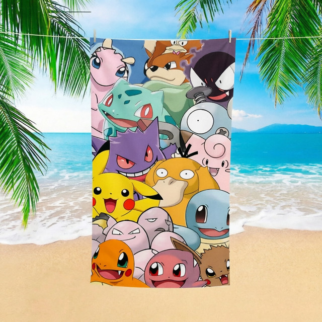 Potdemiel Pokémon Strandtuch mit Pikachu und Freunden in Multicolour für Kinder - Bild 1