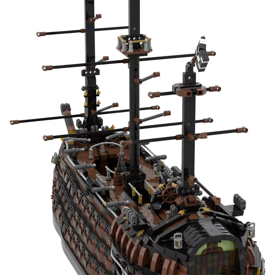 Gobricks Piratenschiff Bausteine Set in Braun als kreatives Lernspielzeug für Erwachsene - Bild 3