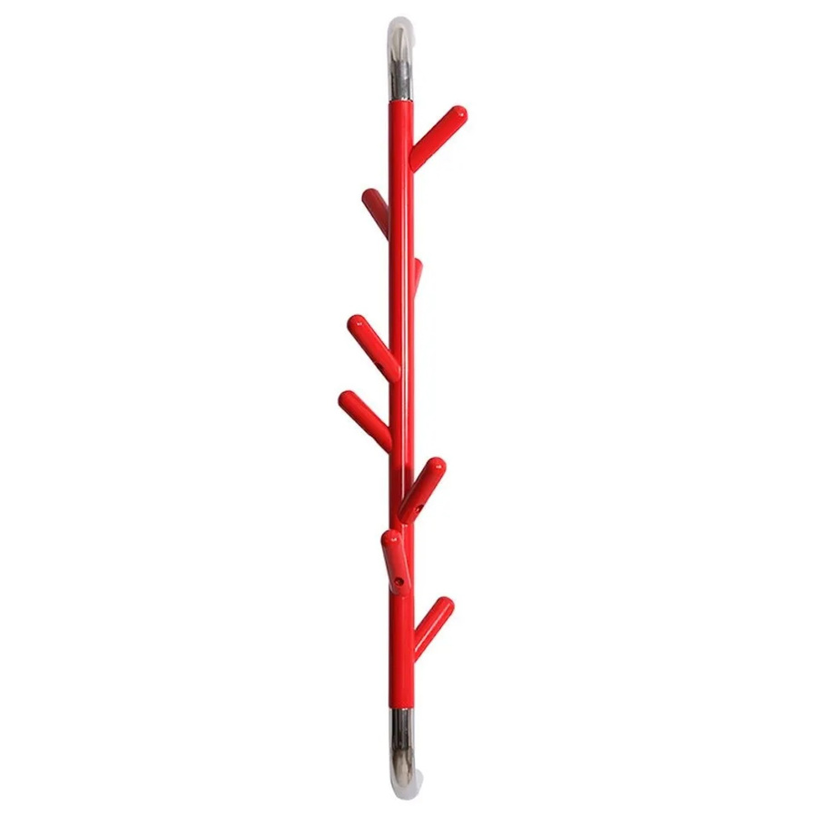 PROREGAL Drehbare Wandgarderobe mit 8 Haken in Rot und verchromten Haken, H x B x T: 80 x 13 x 15 cm - Bild 1