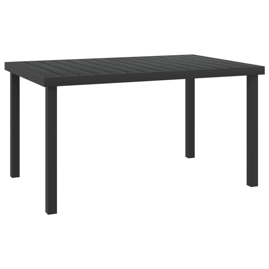 Furnicato Gartentisch aus Aluminium und WPC in Schwarz, B/T/H: 140 x 90 x 74 cm - Bild 2
