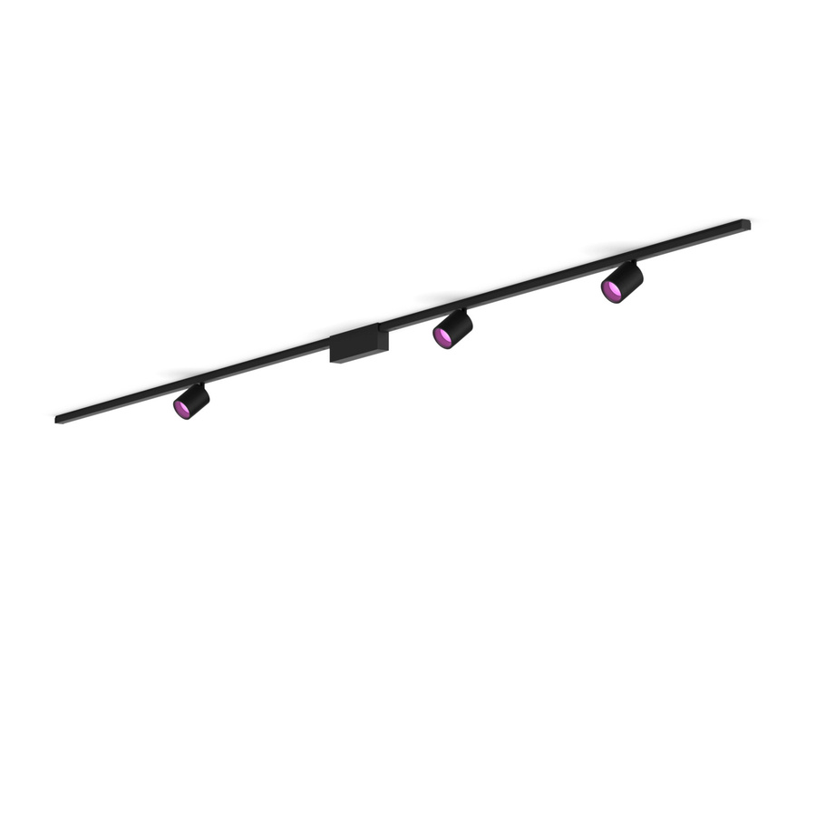 Philips Hue Perifo Basis-Set Gerade Deckenleuchte in Schwarz mit 3 Spots - Bild 1