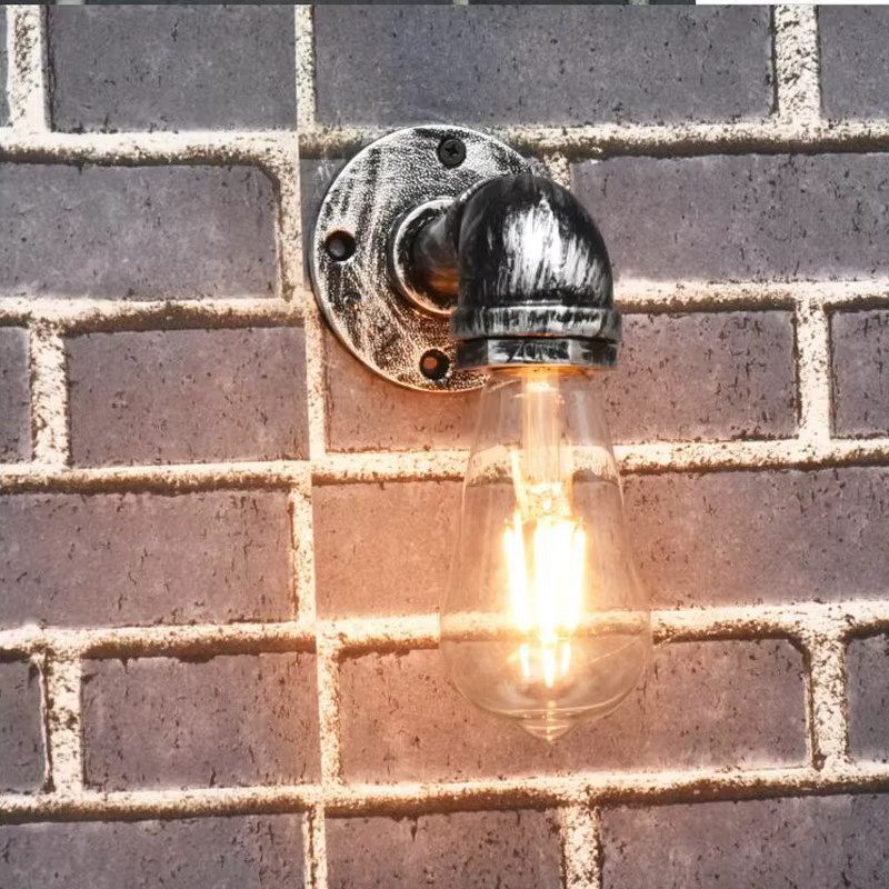 Vecli Industrielle Wandlampe im Retro Loft Stil aus Eisen für Bar Cafe und Restaurant mit warmweißem Edison LED Filament Licht - Bild 3