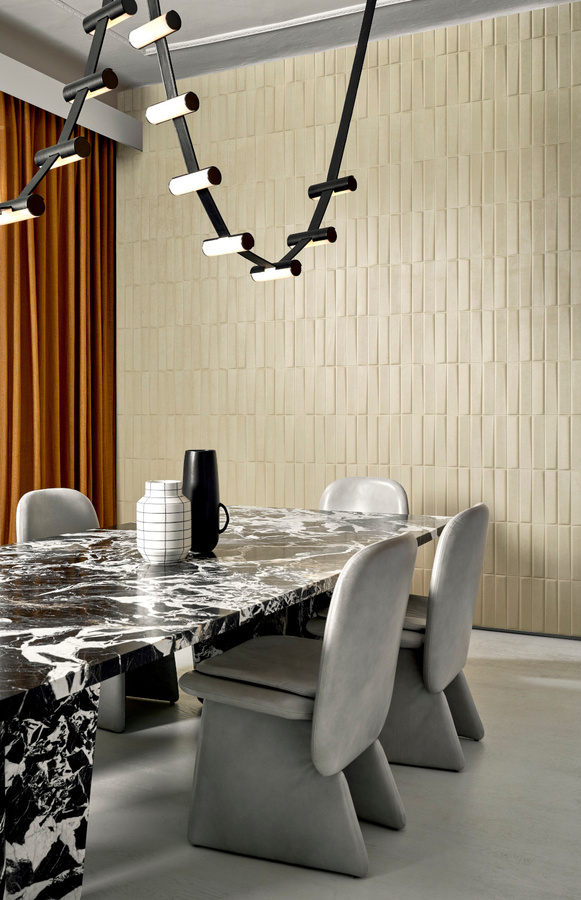 Arte International Tapete Yugen in Beige mit Rattan-Optik und abstraktem Design - Bild 1