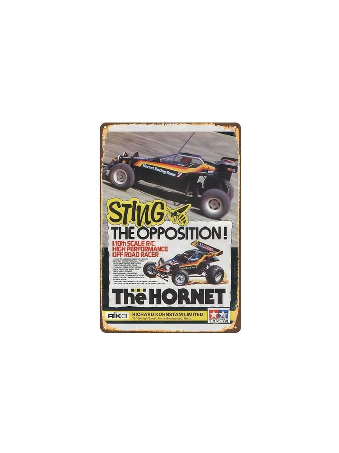 Vintage Tamiya The Hornet Buggy Metallschild-Poster, Mehrfarbig, Breite: 20,0 cm, Höhe: 14,0 cm - Bild 2
