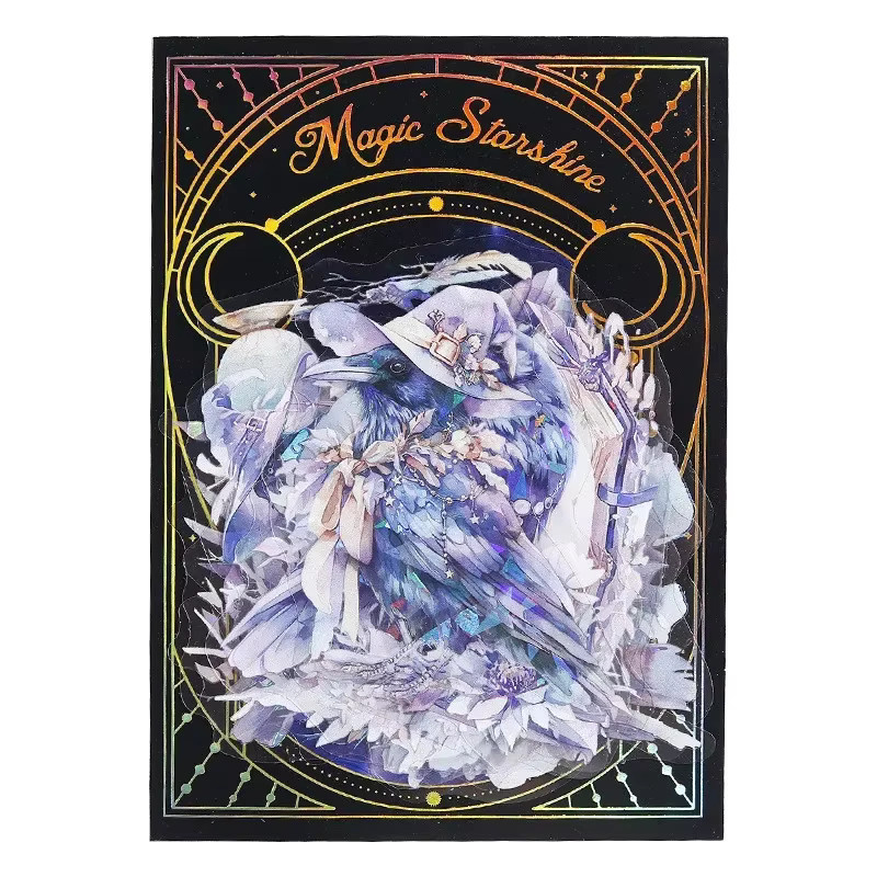 10 Blatt PET-Aufkleber mit Muschellicht- und Sternen-Motiv in Multicolour für Sammelalben, B/H: 150 x 91 mm - Bild 1