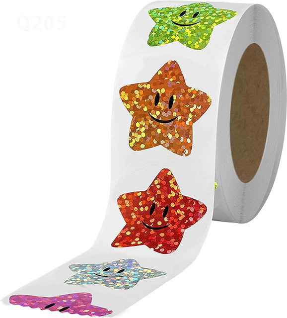 Holografische Stern-Belohnungsaufkleber in Multicolor, selbstklebende dekorative Sternaufkleber für Belohnungstabellen und Spielzeuggeschenke - Bild 1