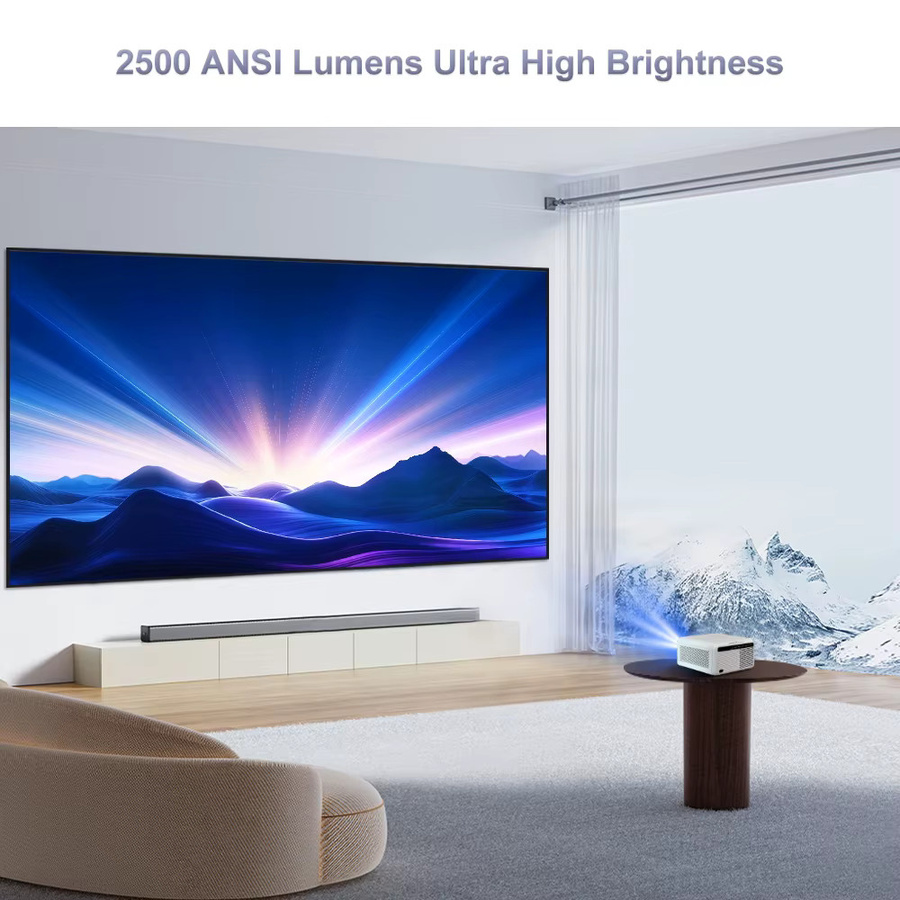 Flixtone D9W Mini HDR10 Projektor Full HD 1080P 4K Beamer mit WLAN und Android in Weiß - Bild 2