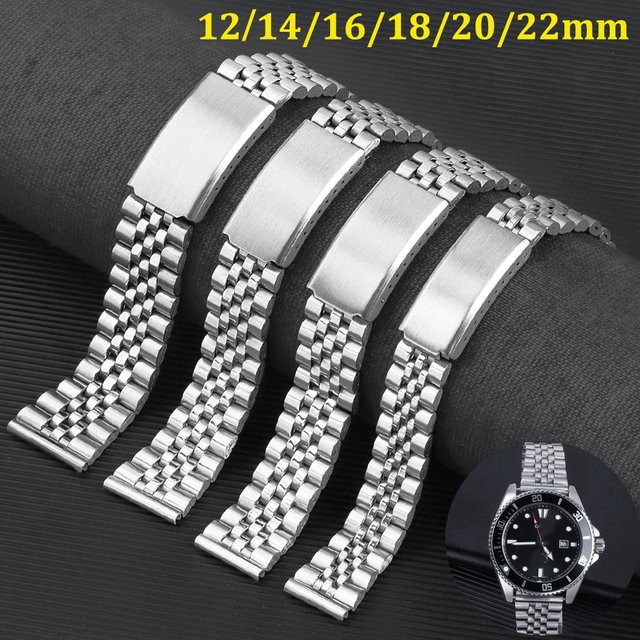nxalp Uhrenarmband Edelstahl, Silber, Faltschließe, Unisex - Bild 1