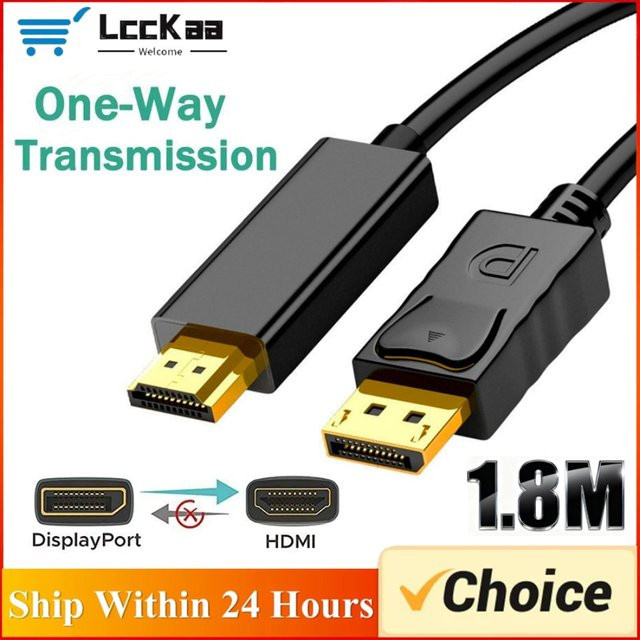 LccKaa DisplayPort zu HDMI Kabel 1,8 m für PC, Monitor und Projektor, 1080P Video und Audio Adapter Stecker auf Stecker - Bild 1