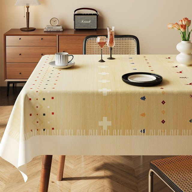 Wasserdichte Dopamin Tischdecke von JMG Household Supplies in Gelb, strapazierfähig und hitzebeständig, B/T: 90 x 140 cm - Bild 1