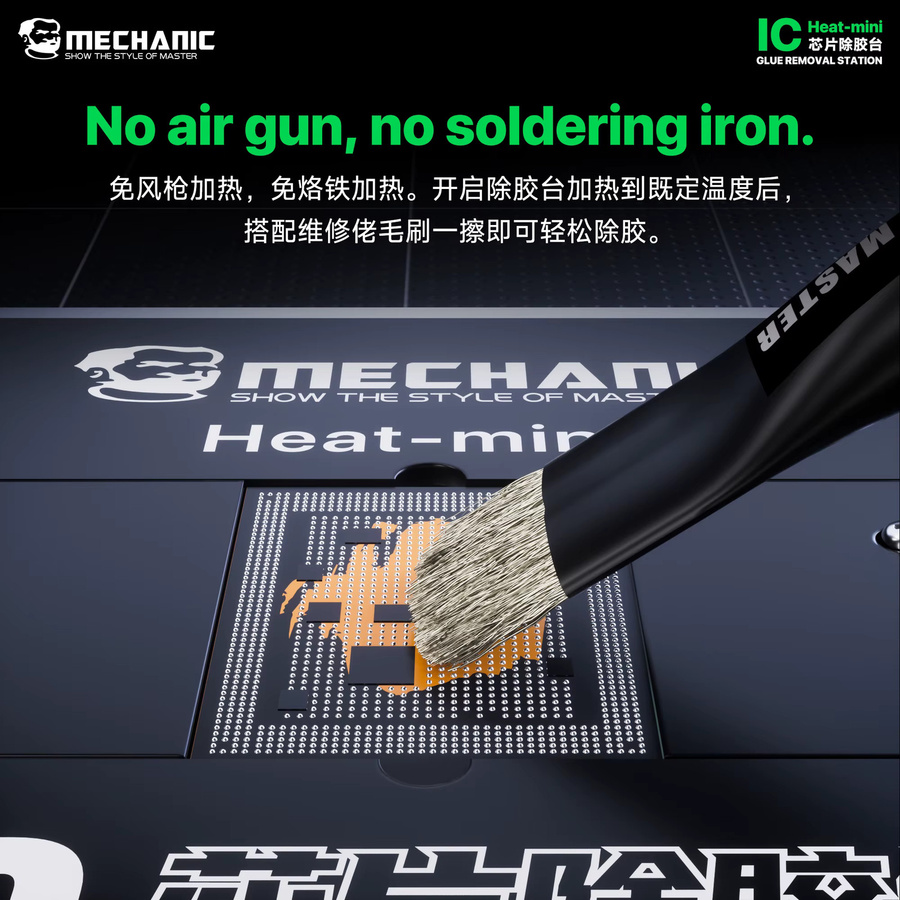 MECHANIC Heat-mini IC Klebstoffentfernungsstation in Schwarz mit einstellbarer Temperatur von 160-250 °C für die Handy-Chip-Reparatur - Bild 5