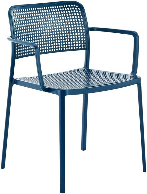 Kartell Audrey Armlehnstuhl aus Metall und Kunststoff in Blau - Bild 1