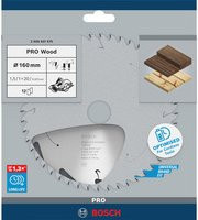 Bosch Kreissägeblatt Standard for Wood für Akkusägen, Ø 160 mm, 12 Zähne, Carbide Tipped, Silber - Bild 1