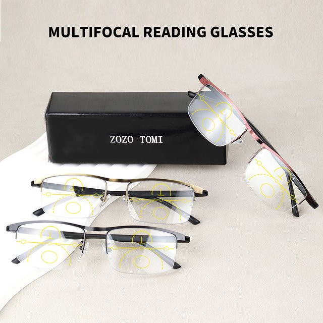 ZOZO TOMI Lesebrille, Halbrand, Rectangular, TR90, Unisex - Bild 1