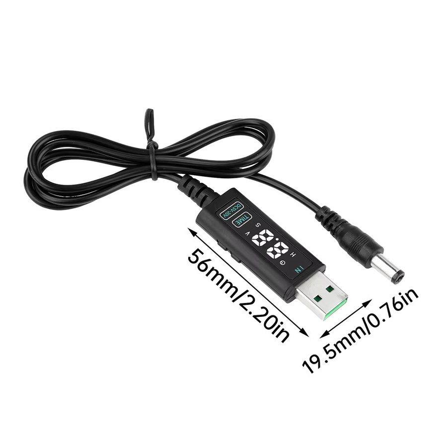 Diymore USB-C zu DC Konverterkabel in Schwarz mit einstellbarer Spannung 12 V und 20 V sowie Speicherfunktion für Router, Laptop und optische Modems - Bild 5