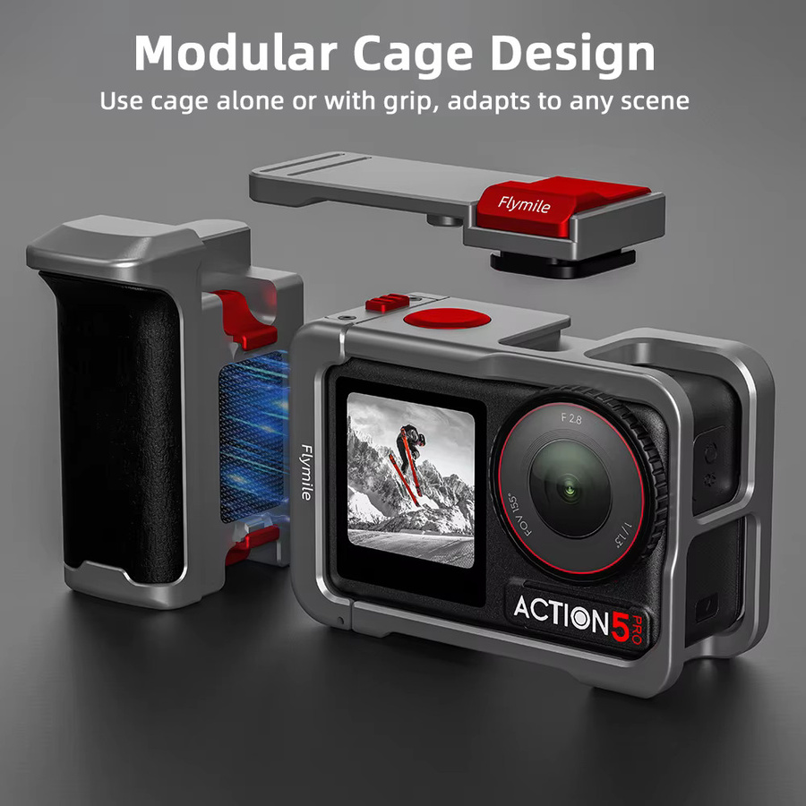 Flymile Action 5 Pro Fotografie Griff Kit mit Shutter Bundle für DJI Osmo Action 4 und Action 3 Zubehör - Bild 3