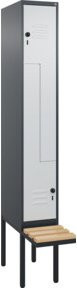C+P Z-Spind Classic PLUS Sitzbank mit 2 Fächern und Sicherheits-Drehriegel, Buche-Hartholz, B/H/T: 212,0 x 81,5 x 30,0 cm - Bild 1