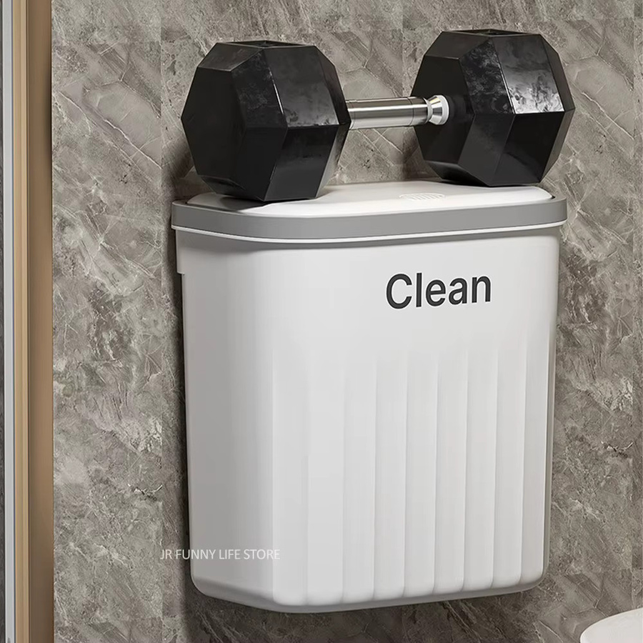 Wandmontierter Mülleimer mit Deckel von WudenCozfy, 12L, Weiß, Touch-Funktion für Badezimmer und Küche - Bild 4