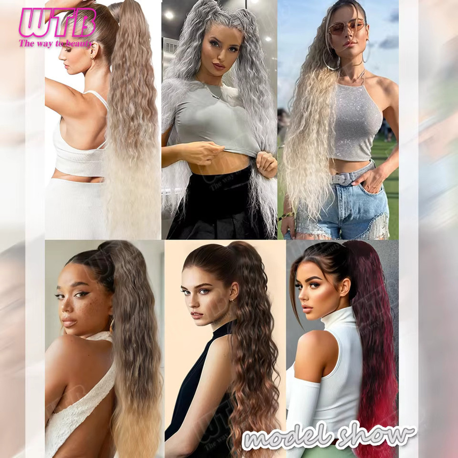 WTB Pferdeschwanz-Perücke, synthetisch, gewellt, lockig, Damen - Bild 5