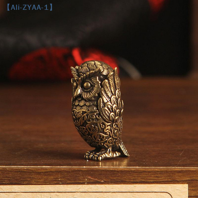 JETTING Eulen-Statue aus Messing in Gold, Vintage Tier-Skulptur als Deko-Ornament für dein Bücherregal oder den Schreibtisch - Bild 1