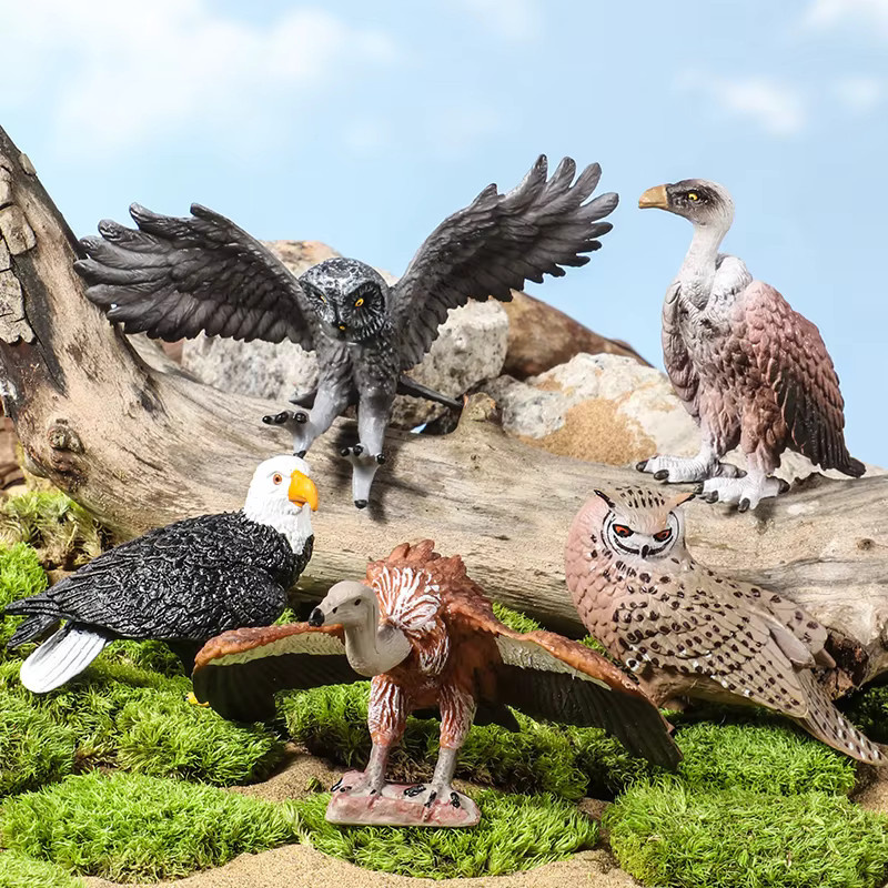 XIALIBAOMOWAN Wildtier-Vogelspielzeugset, Adler, Eule und Weißkopfsee-Figuren, Tiere - Bild 3