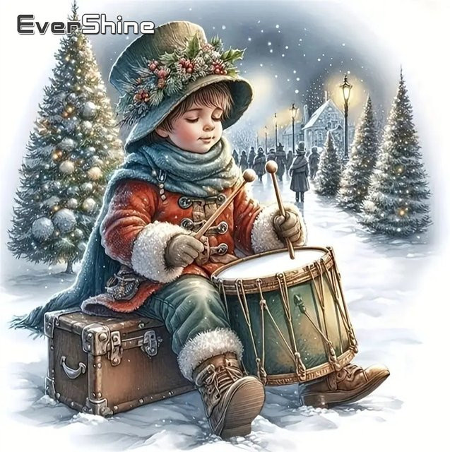 Evershine Diamant Malerei Charakter Winter Muster, Mosaik, Bunt / Mehrfarbig - Bild 1