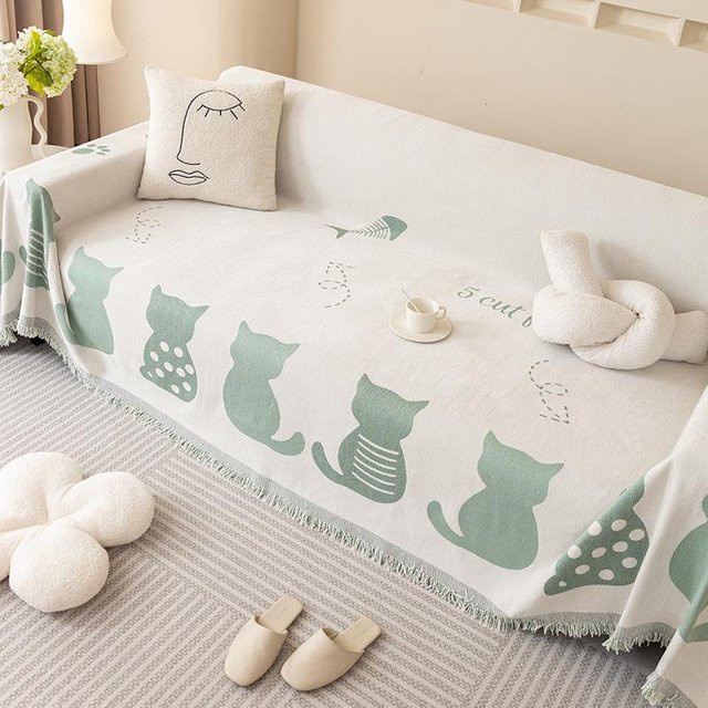 Super Six Chenille Sofabezug mit Cartoon-Design, rutschfest und waschbar, B/T: 180 x 130 cm - Bild 1