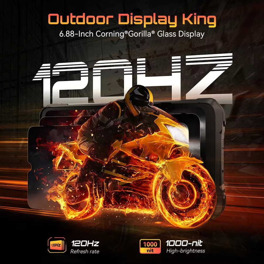 Cubot KingKong Power 5 G100 Robustes Smartphone mit 128 GB ROM, 16 GB RAM, Android 15, 6,88 Zoll 120 Hz Display und 15300 mAh Akku in Orange und Black - Bild 4