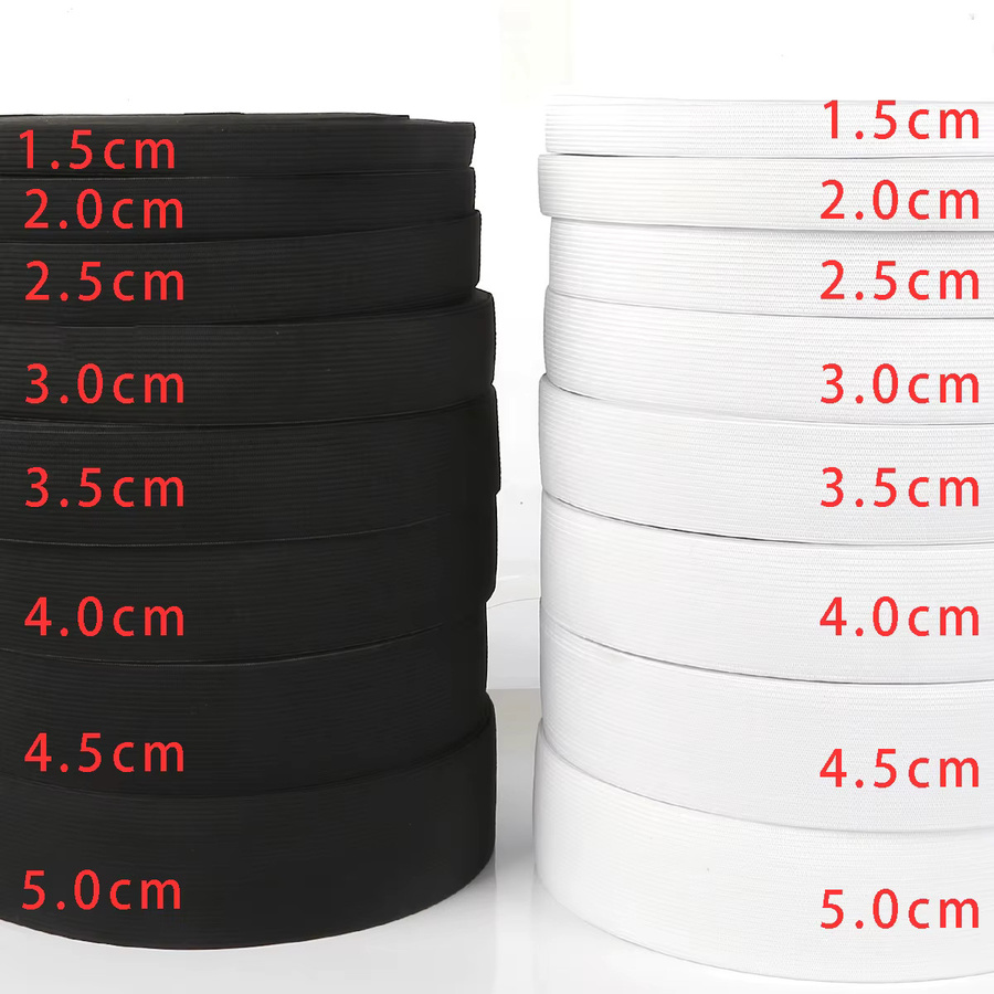 Hochelastisches gestricktes Stretchband in Schwarz, 4,5 m Länge, Breite: 0,6 bis 5 cm, zum Nähen von DIY-Kleidungsstücken, Hosen und Taschen - Bild 5