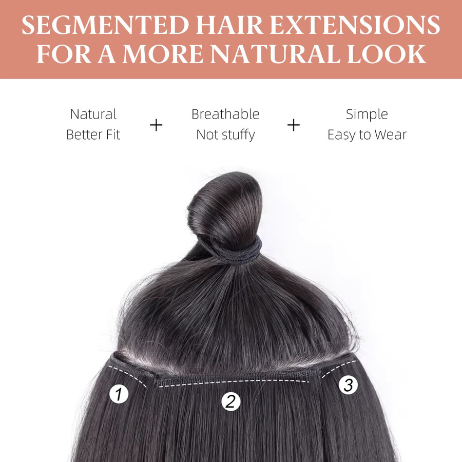 SARLA Haarverlängerung Clip-in, 3-teiliges Set, synthetisch, gewellt, Damen - Bild 3