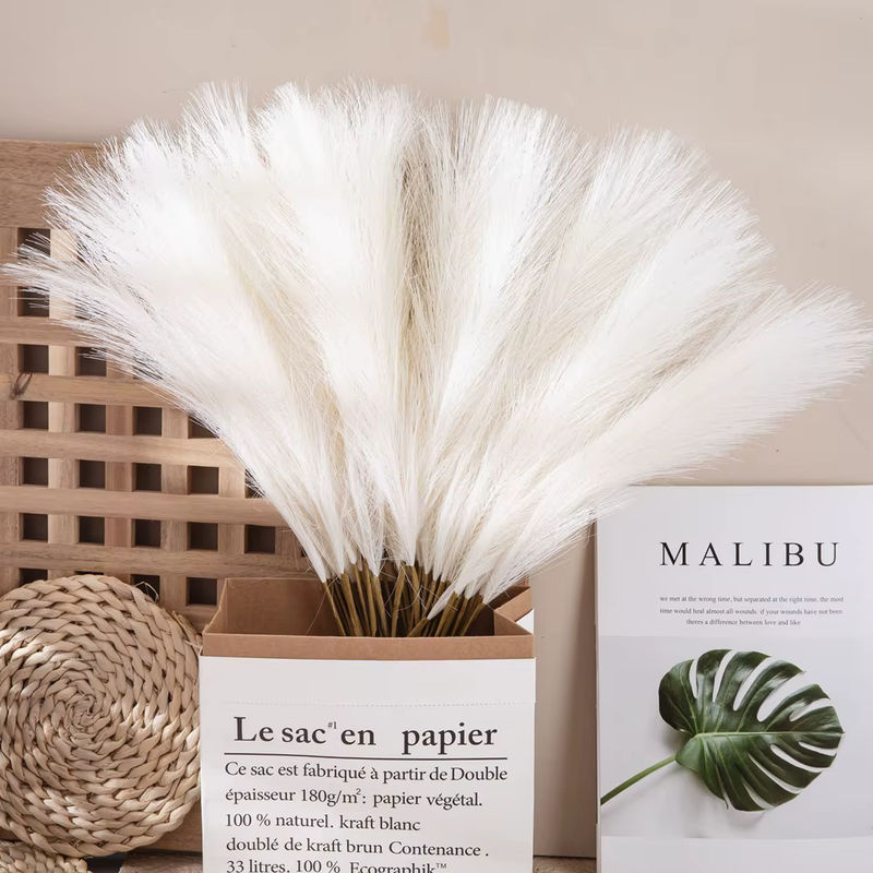 10 Stück künstliches Pampa Gras Uflower in Beige als Boho Bouquet für Hochzeiten und Dekorationen - Bild 3