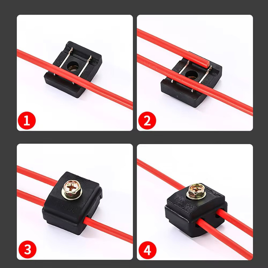 T-Typ High Power Splitter Quick Wire Connector Terminal Block Kabelverbinder Set in Schwarz und Lila - Bild 2