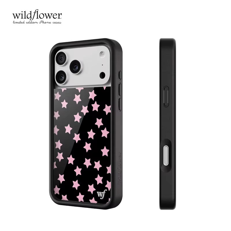 Wildflower Stern-Handyhülle für iPhone 12 bis 17 Pro Max Plus, Stoßfeste Rückabdeckung, Schwarz-Rot - Bild 5