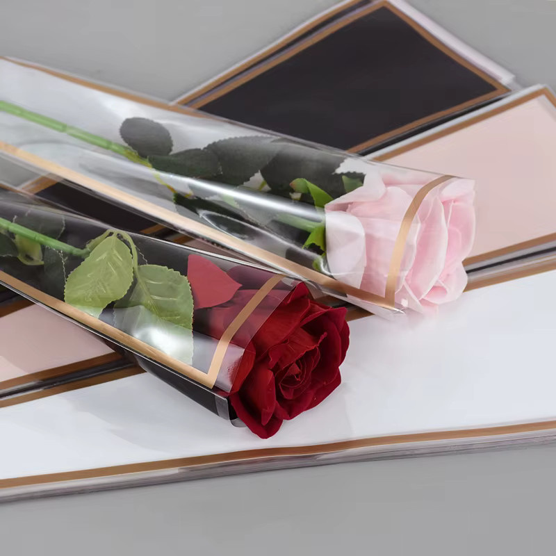 50 Stück Transparente Rose Blumen Verpackungstaschen aus Kunststoff von ZQNYCY für Hochzeiten, Geburtstage und Partys - Bild 3
