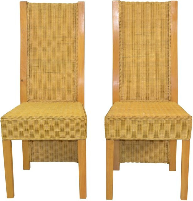 2er-Set Rattanstuhl Hansi von möbel direkt online aus Pinien-Massivholz in Beige - Bild 1