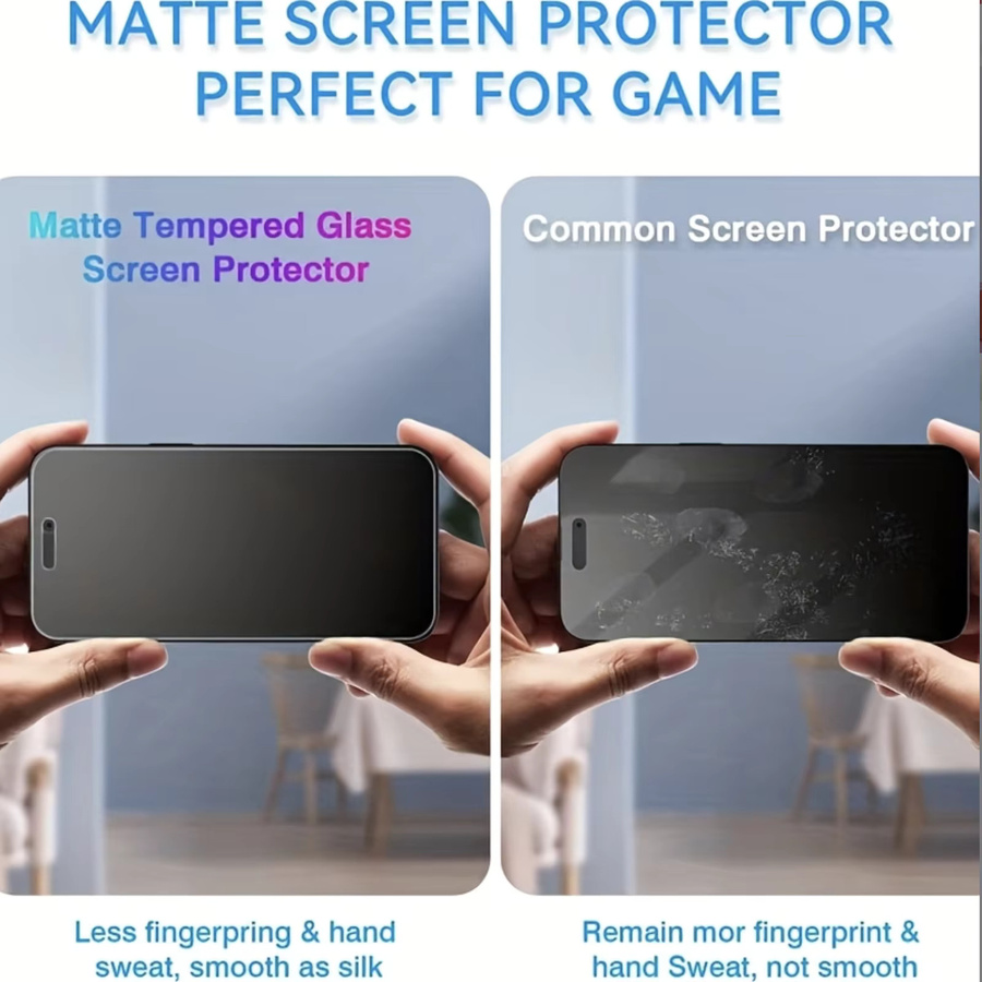 5-teiliges Set miaotiemo Matte Displayschutzfolie aus gehärtetem Glas mit Anti-Spy Funktion für iPhone 17 16e 16 15 14 13 12 11 Pro Max XS XR transparent - Bild 4