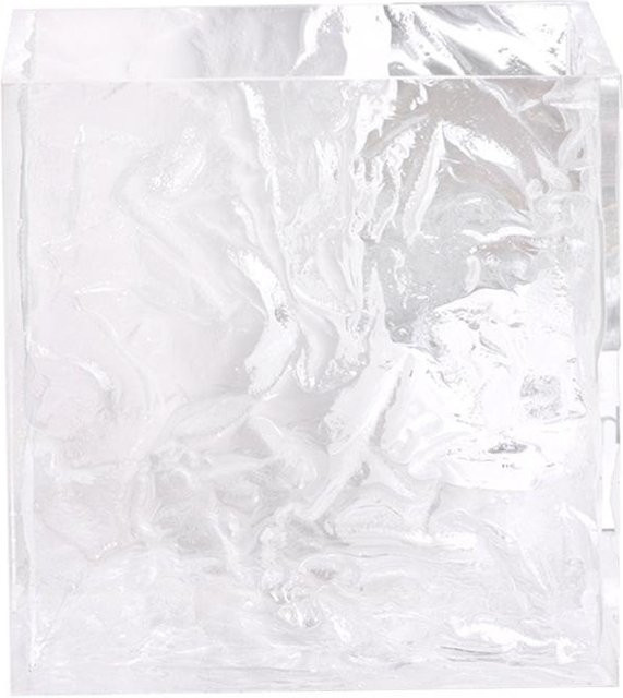 Moderne quadratische Acryl-Vase in Weiß mit transparentem Wasserwellen-Design für den Esstisch, B/T/H: 16,0 x 16,0 x 16,0 cm - Bild 1