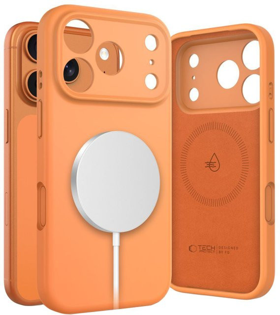 Tech-Protect MagSafe Silikon Hülle für Apple iPhone 17 Pro in Orange - Bild 1