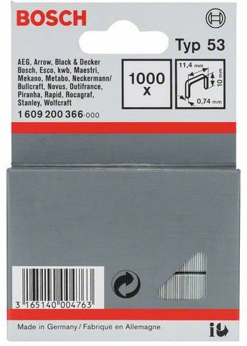 Bosch Feindrahtklammern Typ 53, 1000 Stück, B: 11,4 mm, H: 10 mm - Bild 1
