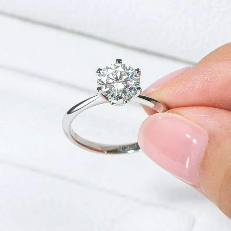 TY Solitärring, Moissanit, Diamant, Silber, Damen, Verlobung - Bild 2