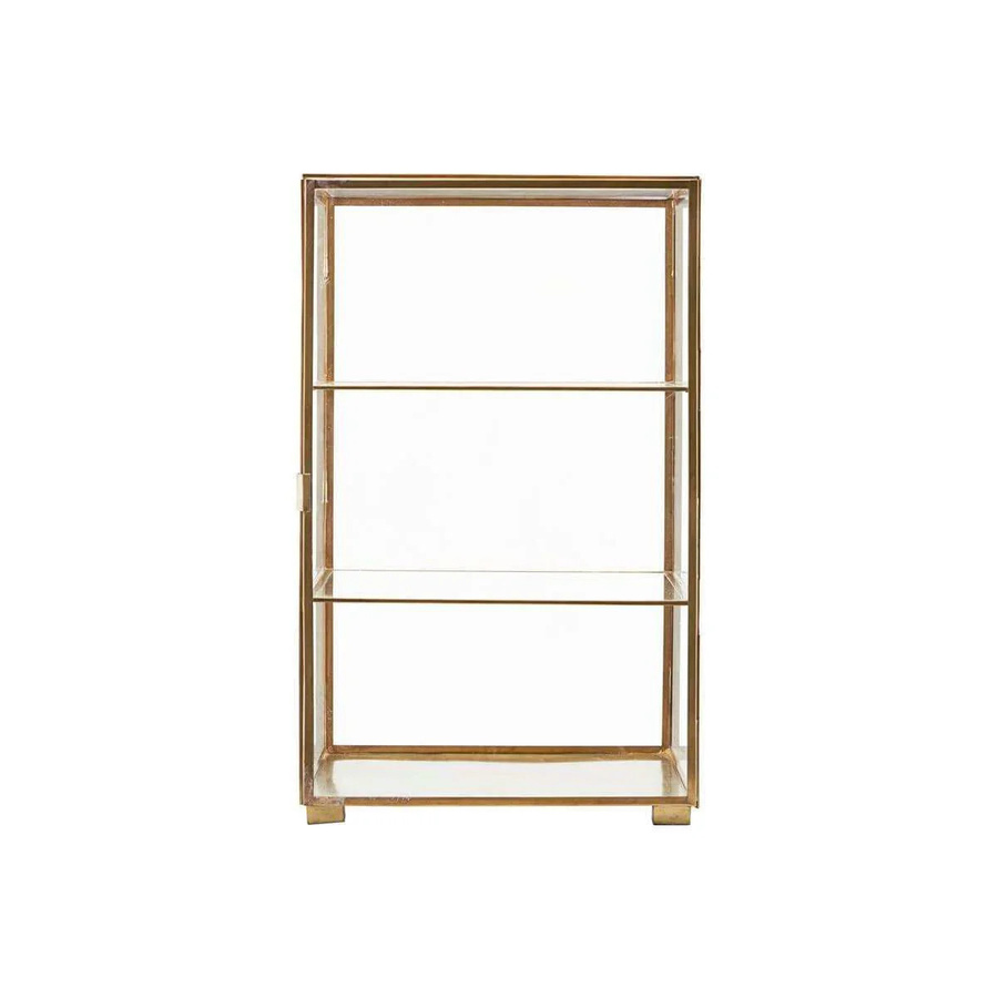 House Doctor Vitrinenschrank Glass in Gold mit Messing und Glasfronten, Breite: 56 cm - Bild 1