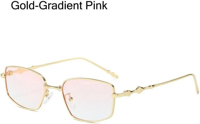 Harajuku Y2k Sonnenbrille, Metall, quadratisch, randlos, beige, Unisex - Bild 1