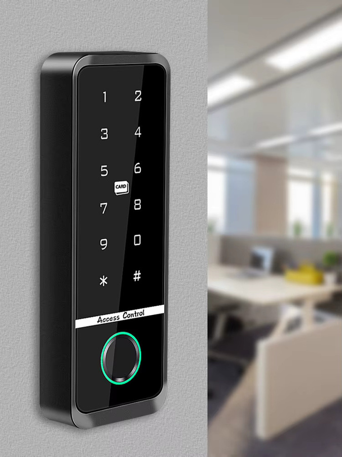 LUCKING DOOR Biometrisches Zugangskontrollsystem in Schwarz mit Fingerabdruck, RFID, IC-Tastatur und IP66 Touchscreen-Panel - Bild 5