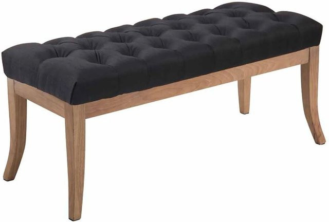 DELUKE Sitzbank CANNES Polsterbank im Chesterfield-Design, Stoff Schwarz, B/T/H: 100 x 38 x 46 cm - Bild 1