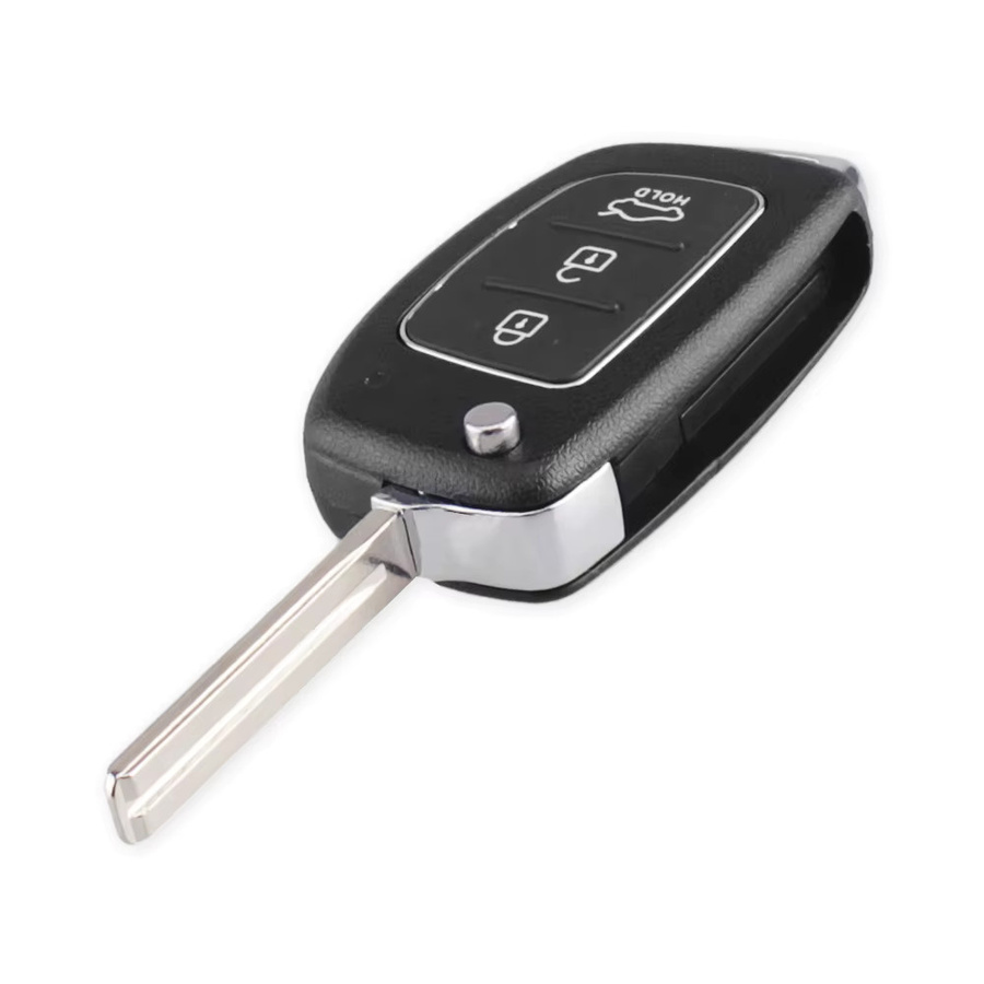 KEYYOU Ersatz Flip Remote Key Fob Gehäuse für Hyundai IX35 i20 IX45 mit 3/4 Tasten in Schwarz - Bild 2