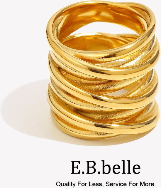 E. b. belle Wickelring, 18 Karat vergoldeter Edelstahl, Gold, Damen - Bild 1